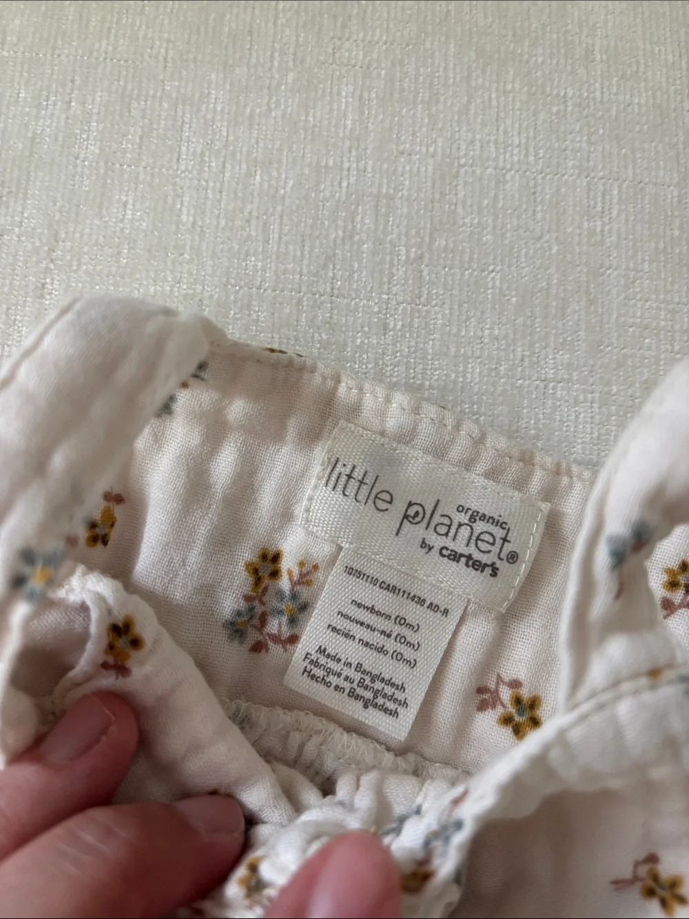 Carter's Cream Floral Ruffle Tank Top with Flowers
